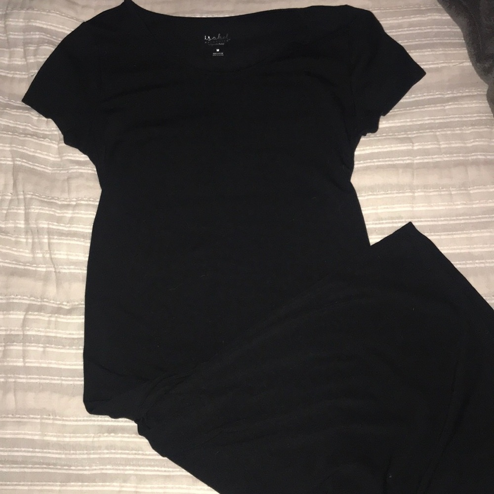 Black maternity dress.